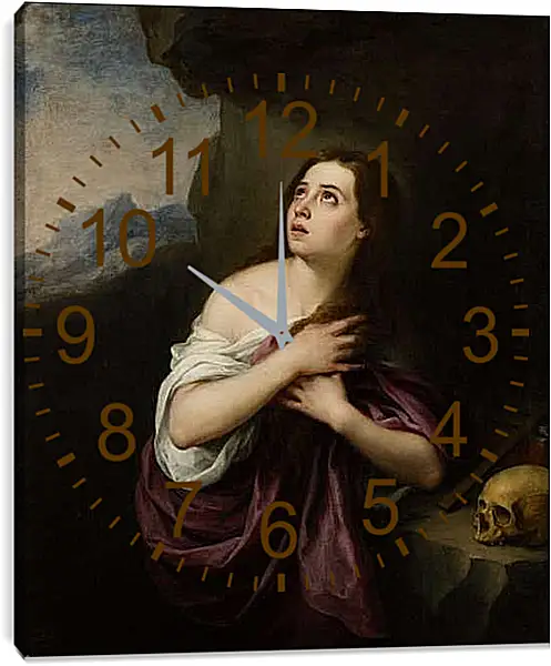 Часы картина - Кающаяся Магдалина. Бартоломе Эстебан Мурильо