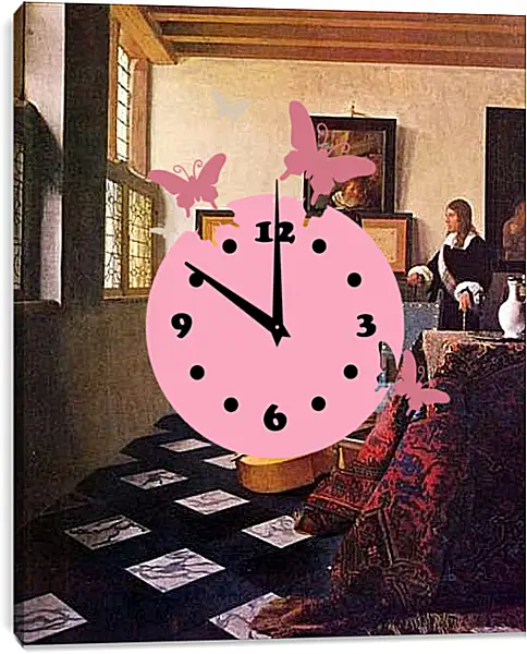 Часы картина - Урок музыки (1662) Ян (Йоханнес) Вермеер