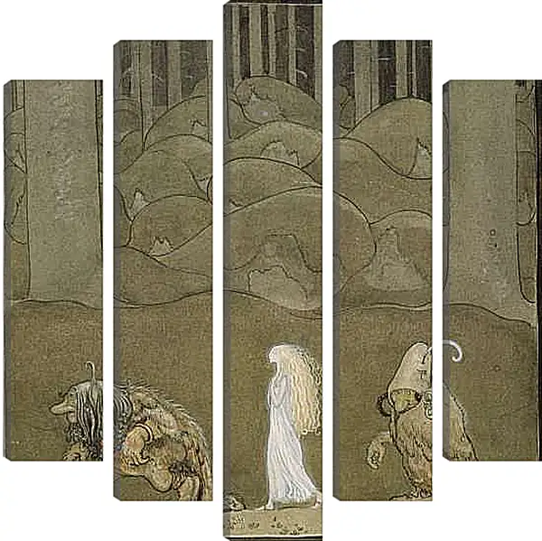 Модульная картина - The Princess and the Trolls. Принцесса и тролли. Йон Бауэр