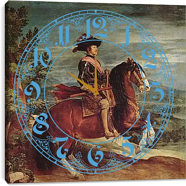 Часы картина - Felipe IV a caballo. Диего Веласкес