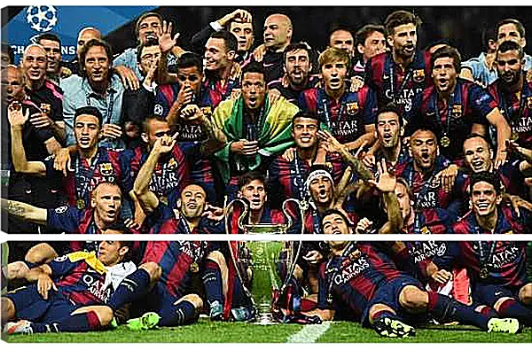 Модульная картина - Победа в Лиге Чемпионов 2015. ФК Барселона. FC Barcelona