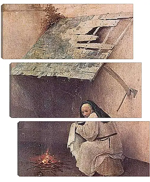 Модульная картина - Epiphanie-Triptychon, linker Flugel - Hl. Petrus und kniender Stifter. Иероним Босх