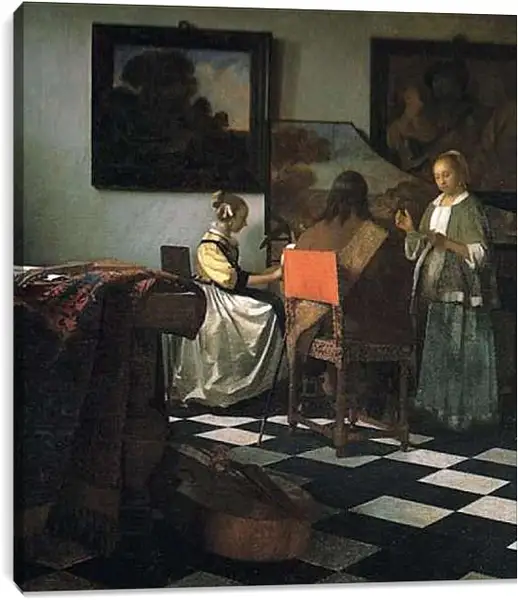 Постер на подрамнике - The concert. Ян (Йоханнес) Вермеер