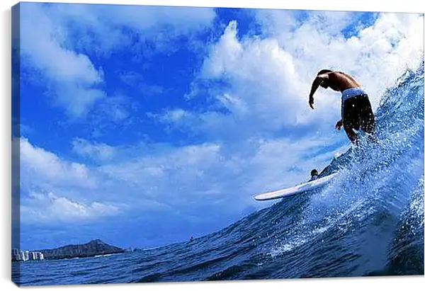 Постер на подрамнике - Сёрфингист с обнажённым торсом