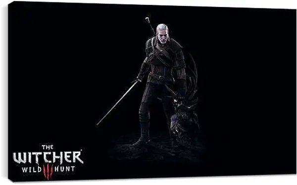 Постер на подрамнике - The Witcher 3: Wild Hunt (Ведьмак), Геральт с головой лешего