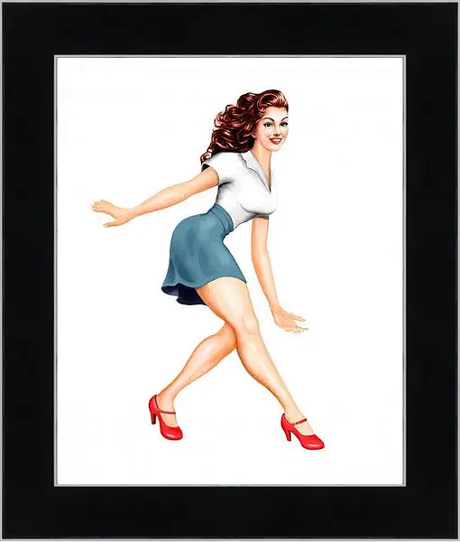 Картина в раме - Девушка (стиль пин ап)