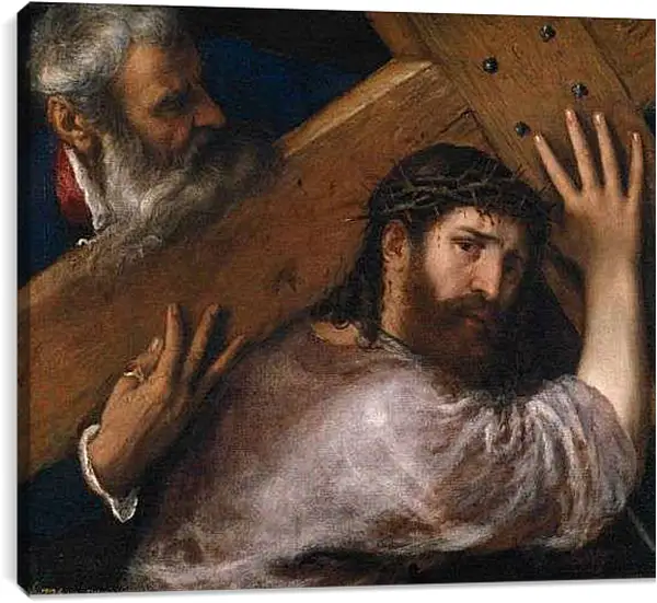 Постер на подрамнике - Несение креста. Тициан Вечеллио