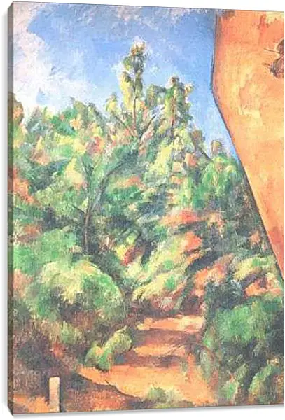 Постер на подрамнике - Le Rocher Rouge (vers). Поль Сезанн