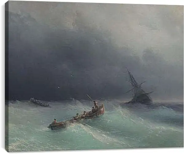 Постер на подрамнике - Буря на море. Иван Айвазовский
