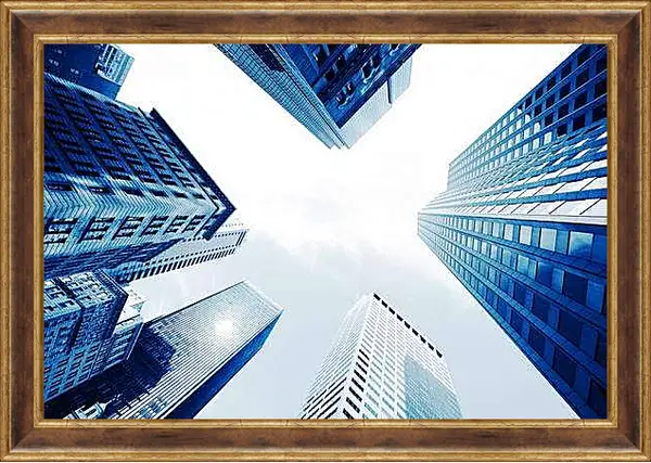 Картина в раме - Modern city skyscrapers, Central, Hong Kong, China.
