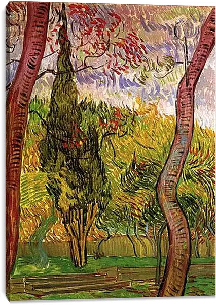 Постер на подрамнике - The Garden of Saint-Paul Hospital 2. Винсент Ван Гог