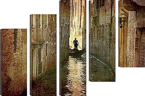 Модульная картина - Италия. Венеция в стиле гранж.