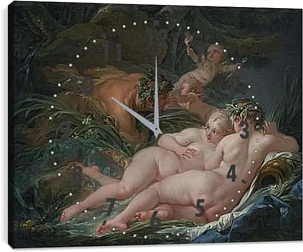Часы картина - Pan and Syrinx. Франсуа Буше