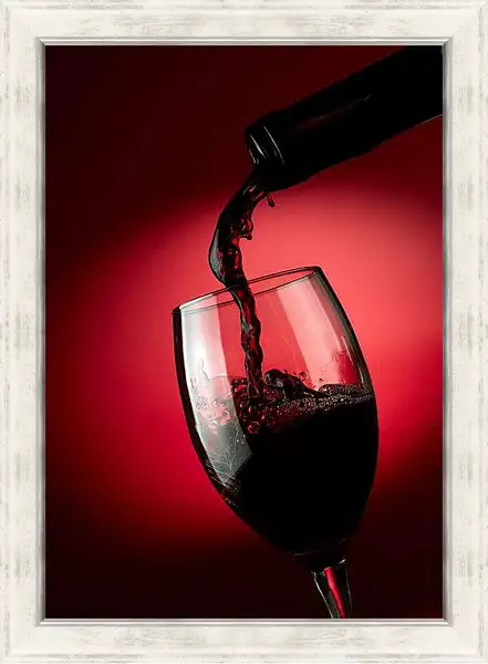 Картина в раме - Насыщенное красное. Налив Красного.