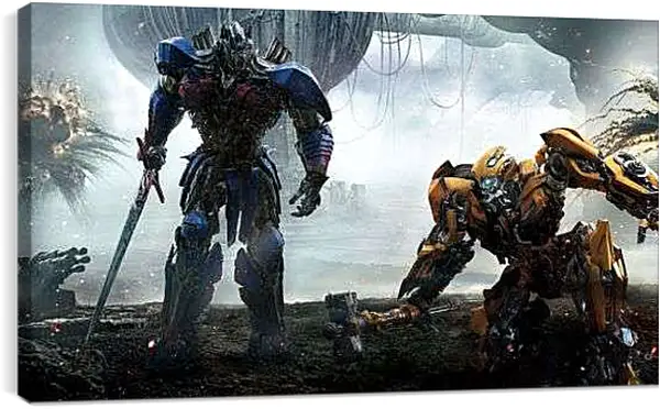 Постер на подрамнике - Оптимус и Бамблби