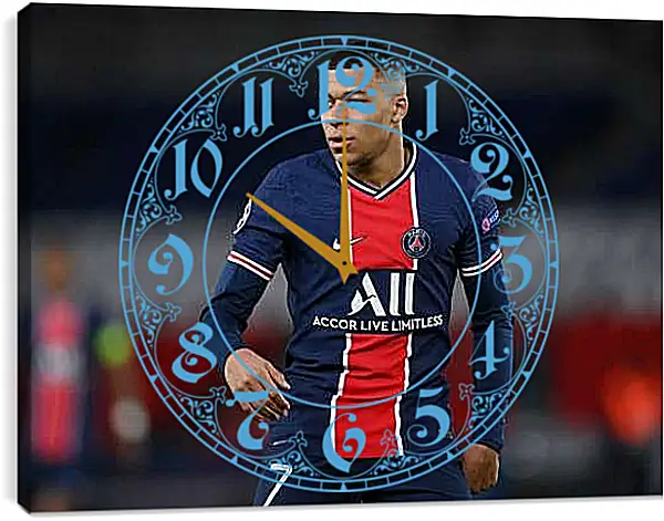 Часы картина - Килиан Мбаппе. Kylian Mbappé