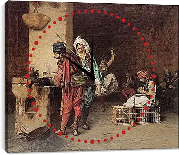 Часы картина - Cafe House, Cairo - Casting Bullets. Жан-Леон Жером