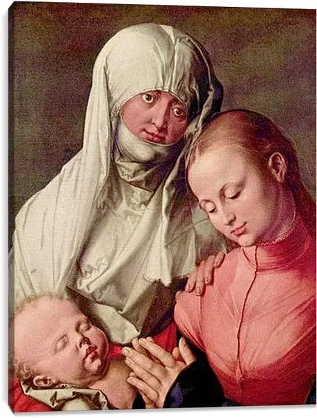 Постер на подрамнике - Jungfrau und Kind mit der Hl. Anna. Мадонна с младенцем и святой Анной. Альбрехт Дюрер