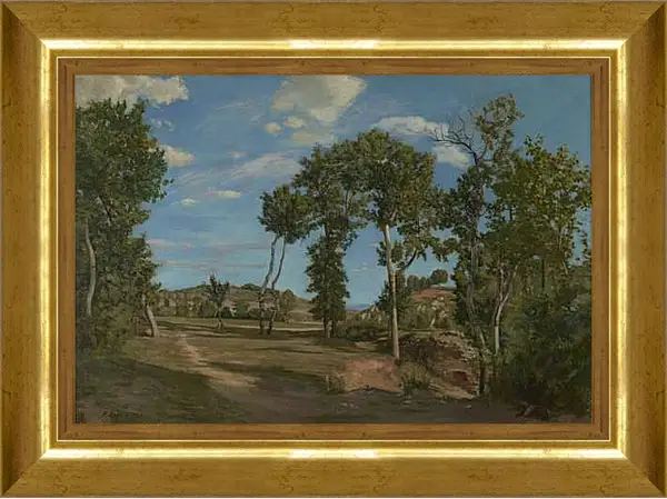 Картина в раме - Landscape on the banks of the Lez. Жан Фредерик Базиль