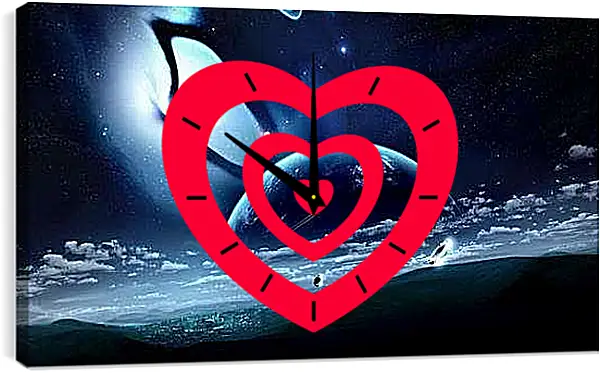 Часы картина - Планеты будущего