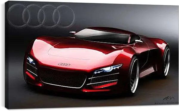 Постер на подрамнике - Красный автомобиль