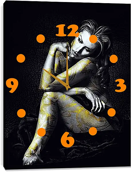 Часы картина - В задумчивости. Эротика