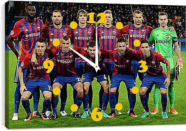 Часы картина - Фото перед матчем. ФК ЦСКА Москва. FC CSKA Moscow