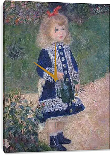 Часы картина - A Girl With a Watering Can. Пьер Огюст Ренуар