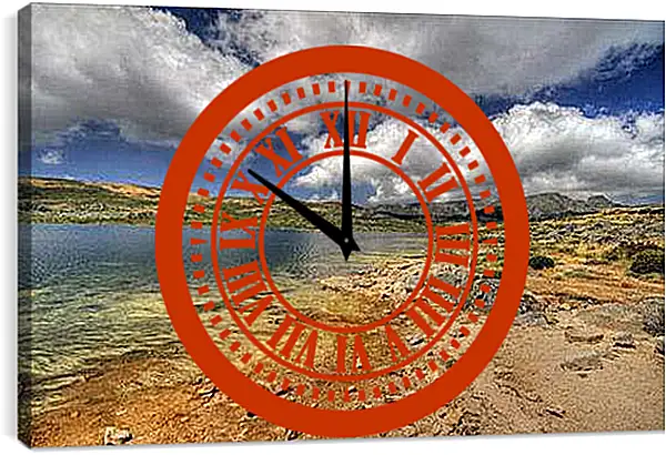 Часы картина - Речной берег