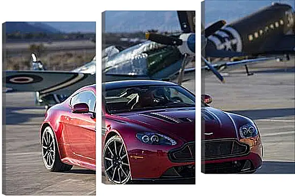 Модульная картина - Aston Martin и самолет