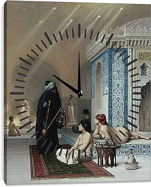 Часы картина - Pool in a Harem. Жан-Леон Жером