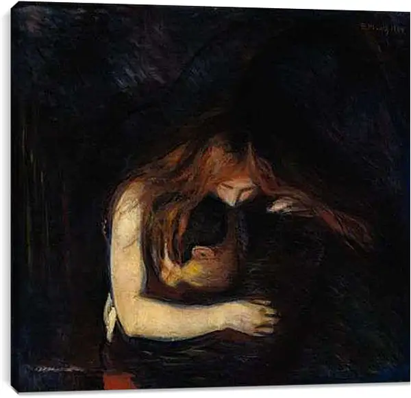 Постер на подрамнике - Love and Pain. Эдвард Мунк