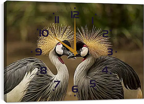 Часы картина - Птицы краны