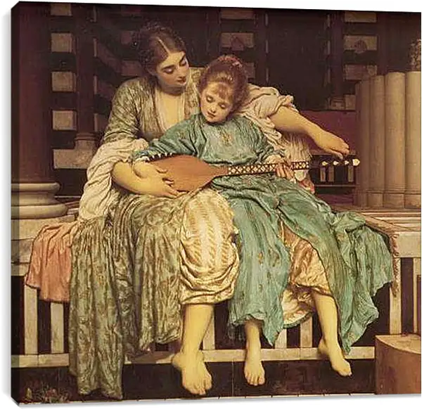 Постер на подрамнике - Music Lesson - Урок музыки. Барон Фредерик Лейтон