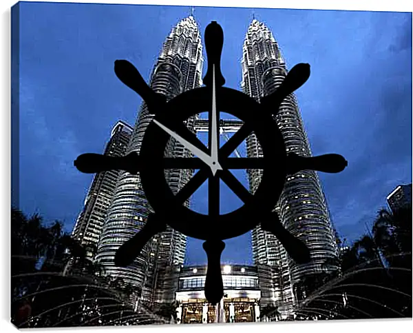 Часы картина - Башни Петронас 2. Малайзия