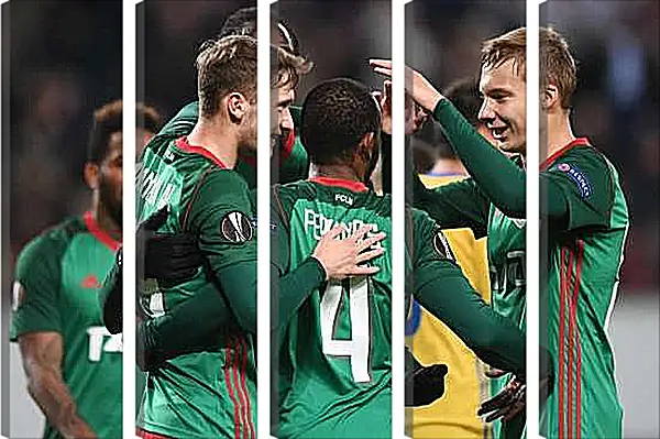 Модульная картина - Празднование гола. Локомотив Москва. Lokomotiv Moscow