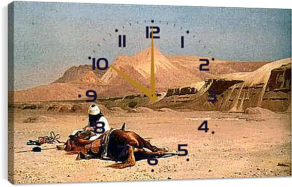 Часы картина - Rider and His Steed In The Desert. Жан-Леон Жером