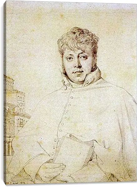 Постер на подрамнике - Portrait of Auguste Jean Marie Guenepin. Жан Огюст Доминик Энгр