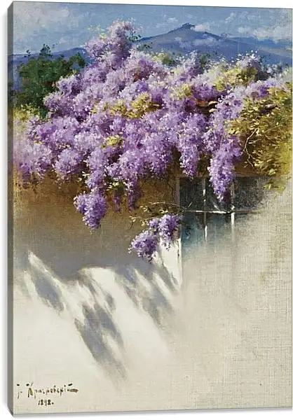 Постер на подрамнике - Глициния в цвету. Иосиф Евстафиевич Крачковский