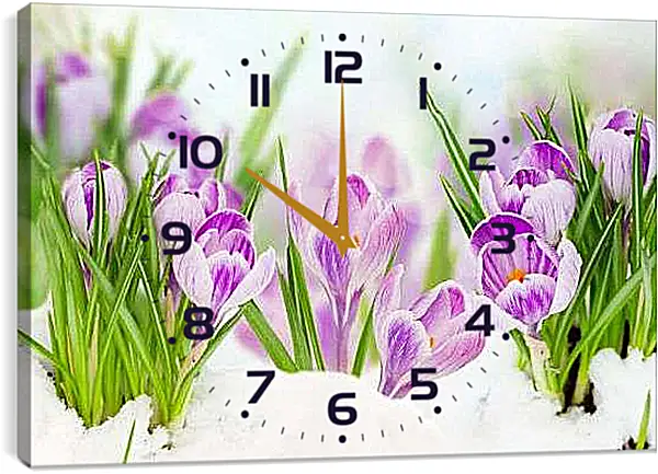 Часы картина - Крокусы