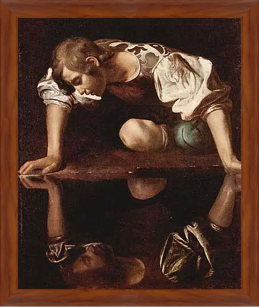 Картина в раме - Narzis. Микеланджело Караваджо