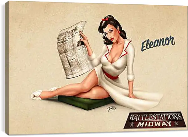 Постер на подрамнике - Eleanor (стиль пин ап)