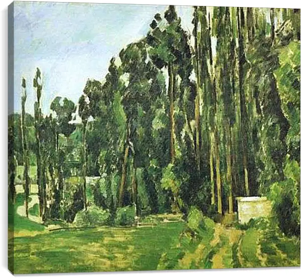 Постер на подрамнике - Les Peupliers. Поль Сезанн