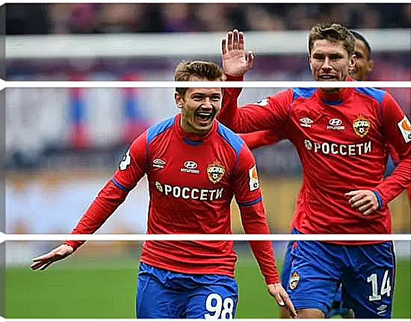 Модульная картина - Празднование гола. ФК ЦСКА Москва. FC CSKA Moscow