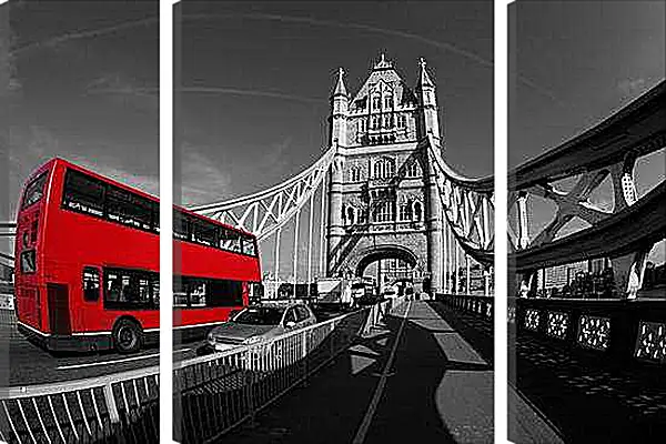 Модульная картина - Красный автобус. Лондон