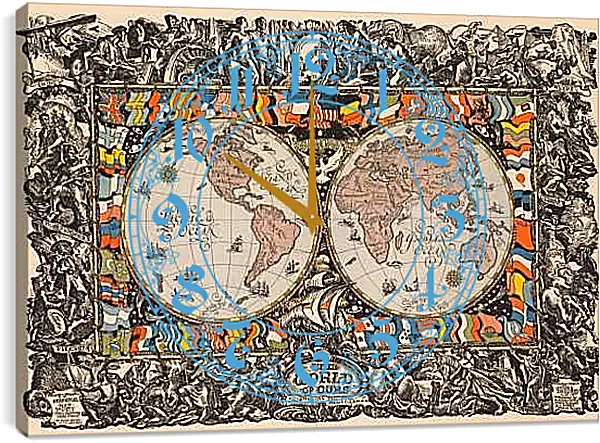 Часы картина - Историческая карта