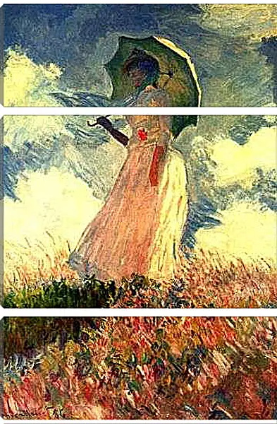 Модульная картина - Woman With Sunshade. Клод Моне