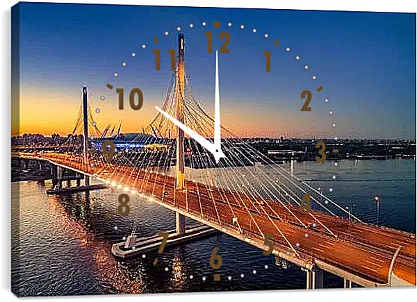 Часы картина - Санкт Петербург Вечер над Невой