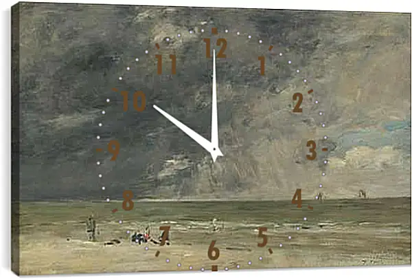 Часы картина - Beach Scene, Trouville. Эжен Буден