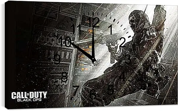 Часы картина - call of duty black ops, soldier, gun